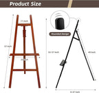 Stuelloaf Large A-Frame Wooden Painting Display Walnut Easel, Large Adjustable - Image 2