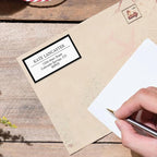 Lux Black Border Frame Return Address Labels-Set of 72, Self-Adhesive, - Image 3
