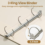 SUNEE 3 Ring Binder 1.5 Inch 1 Pack - Image 3