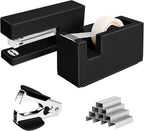 1 Desktop Stapler & 1 Tape Dispenser,Black Stapler for Desk | 25 Sheet Capacity with 830 Staples and Staple Remover, Non-Slip for Office,School, Home & Classroom
