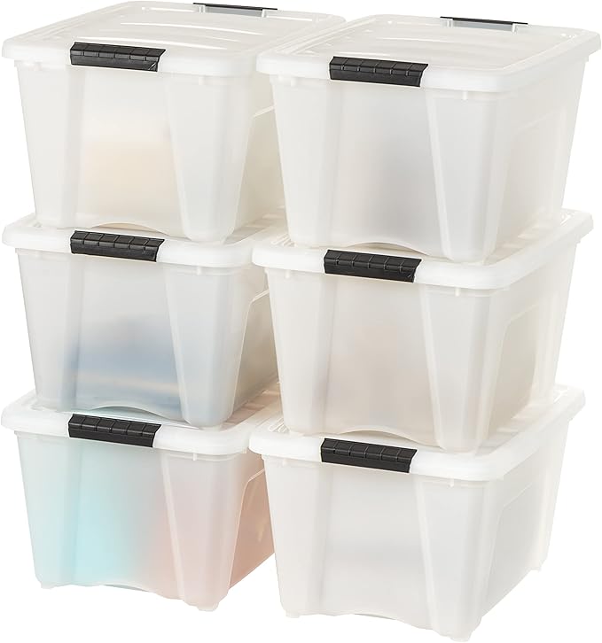 IRIS USA 32 Qt Stackable Plastic Storage Bins by IRISUSA