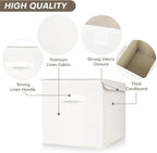 Bagnizer Large 22 Quart Linen Fabric Foldable Storage Bin Cube Organizer Basket - Image 3