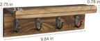 HRONRAD Rustic Key Holder for Wall, Farmhouse Wall Shelf - Image 4