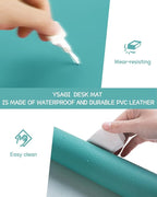 YSAGi Non-Slip Leather Desk Pad, Waterproof Laptop Computer Desk Keyboard Mat - Image 5