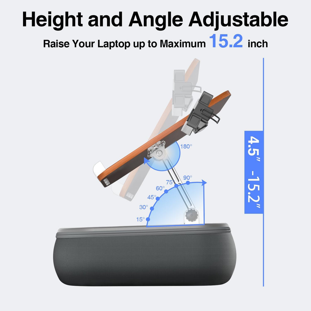 Adjustable Laptop Lap Desk, Laptop Stand with Cushion Pillow for Bed