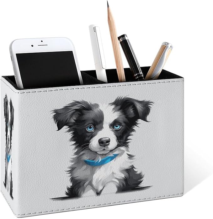 Famame Cute Border Collie Puppy Pencil Holder by Famame