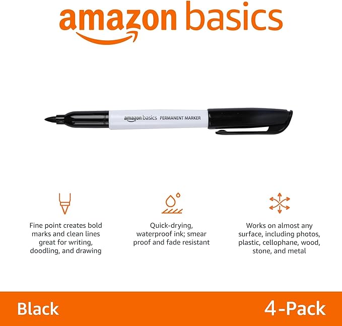 Amazon Basics Fine Tip Point Permanent Markers - Image 2