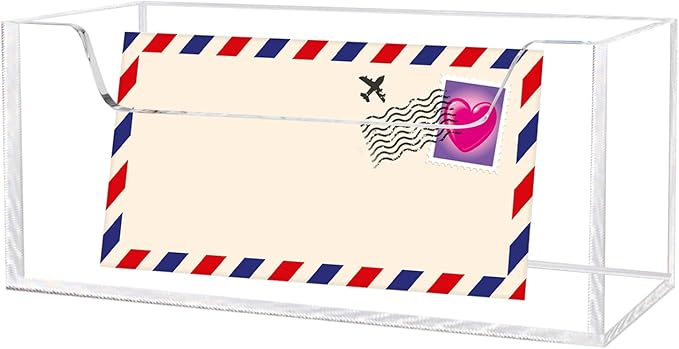 Mail Holder for Table, Acrylic Letter Holder Box for Desk or Wall Mount by Weiai