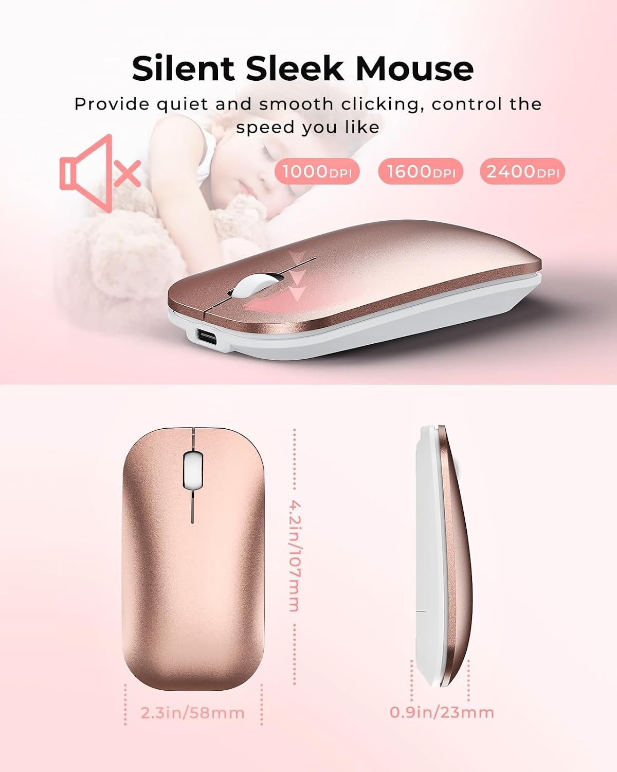 seenda SKM64-3 Wireless Bluetooth Keyboard Mouse Combo for Windows and Mac