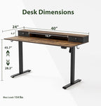 Agilestic 40 x 24 Inches Height Adjustable Electric Standing Desk - Image 3