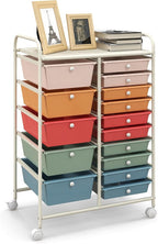 HAPPYGRILL 15-Drawer Rolling Cart, Storage Carts by HAPPYGRILL