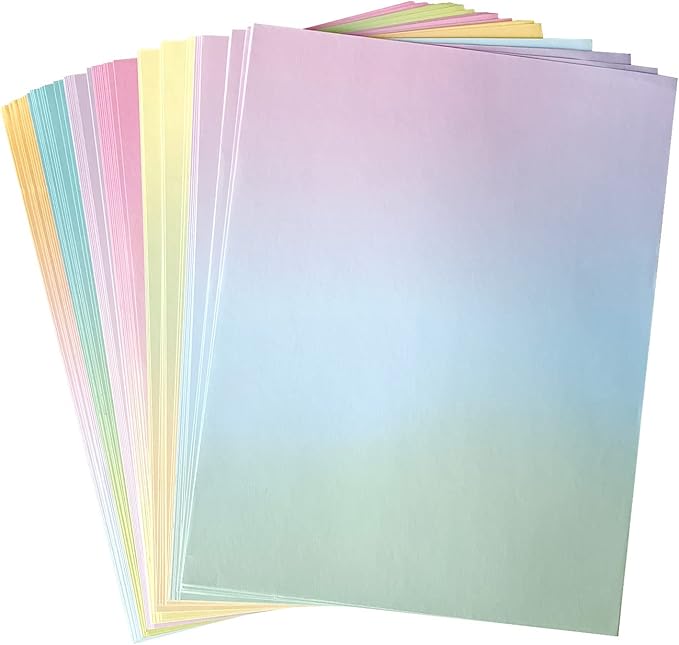 Pastel Gradient Paper Stationery, Aesthetic Paper 8.5 x 11 Inches, 60 Sheets - Image 6