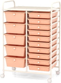 HAPPYGRILL 15-Drawer Rolling Cart, Storage Carts by HAPPYGRILL
