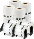 enKo DK-2205 12 Rolls Continuous Direct Thermal Labels | 2.4 in x 100 ft | 4 Refillable Cartridge Frames, Cut-to-Length, Compatible with Brother QL Label Printers QL-800, QL-820NWB QL 810W