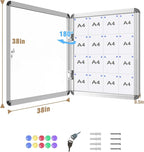 Mifuro 38"x38" Enclosed Bulletin Board, Lockable Weather-Resistant Aluminum - Image 5