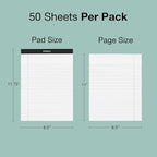 POPRUN White Legal Pads 8.5 x 11.75 College Ruled, 100GSM Writing Paper Pad - Image 4