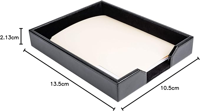 Dacasso Bonded Leather Desktop Tray Luxury Letter Holder & Paper Organizer - Image 8