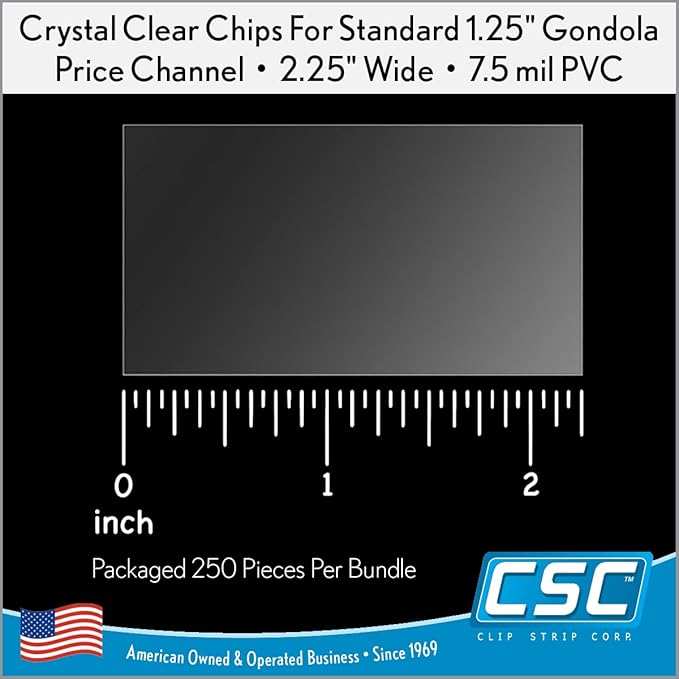 Clip Strip Corp. Price/Data Channel Label Holder Chips, 2.25" L x 1.25" H - Image 5