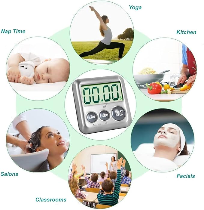 Elegant Digital Kitchen Timer Stainless Steel - Image 7