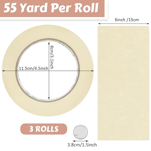 Fainne Masking Tape Bulk General Purpose Masking Painting Tape 55 Yards - Image 2
