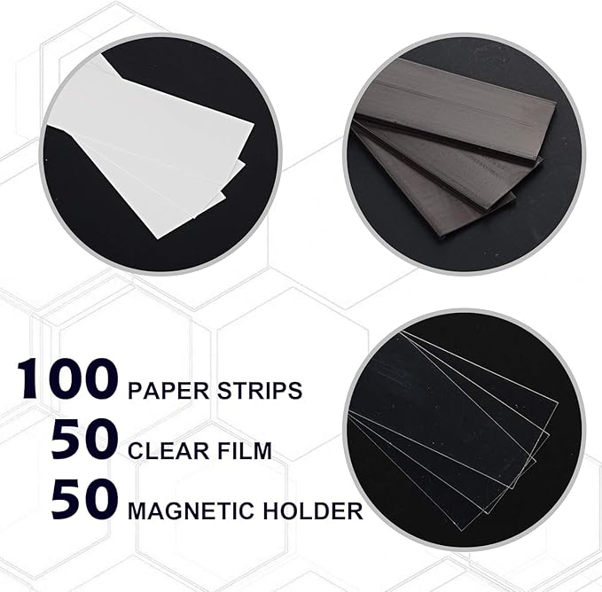 LLPT Magnetic Label Holder 3" x 1" 50 Packs C Channel 300g White Paper Cards - Image 3