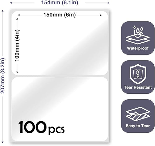 100Pcs Clear Large Labels for Storage Bins, 6x4 Inch Removable Labels, Large - Image 2