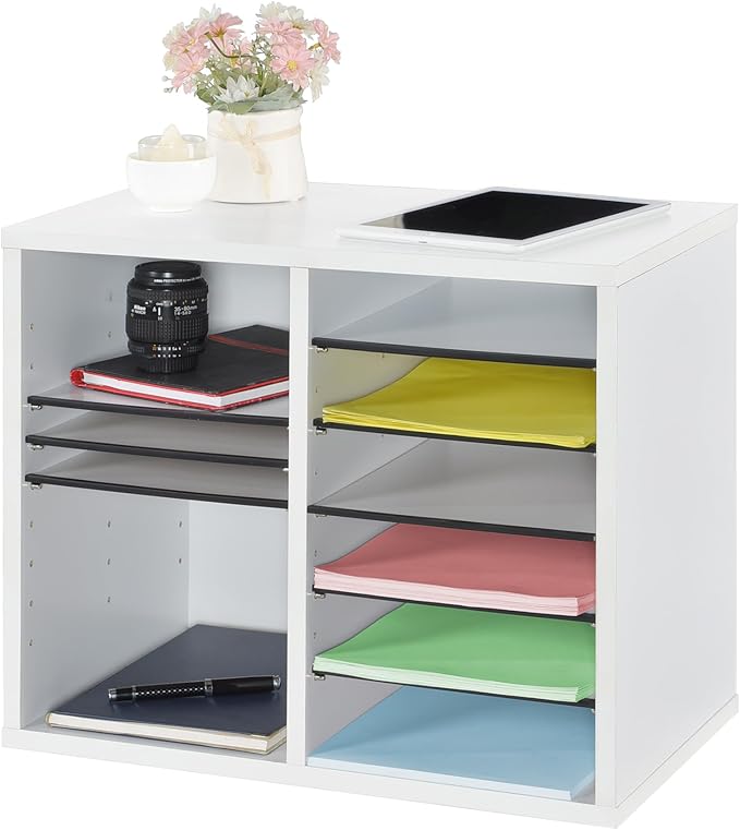 AdirOffice Wooden Adjustable Literature Organizer, 12 Compartment Office Mailbox - Image 6