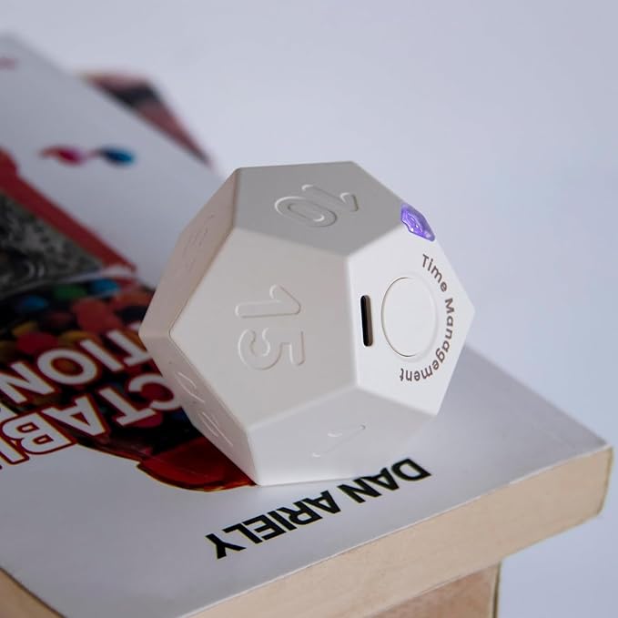 Mini 12 Sided Cube Timer, 11 Preset Times Pomodoro Timer - Image 3