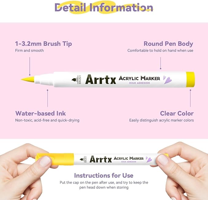 Arrtx 30 Colors Acrylic Paint Pens - Image 4