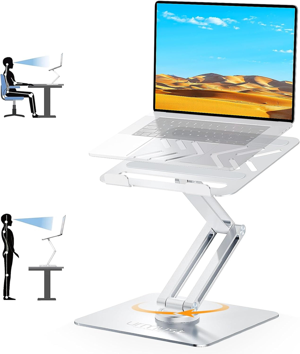 Urmust 360° Rotating Laptop Stand for Desk fit 10-17" Device