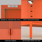 washsemba 2 door accent cabinet,orange metal storage cabinet, view 9