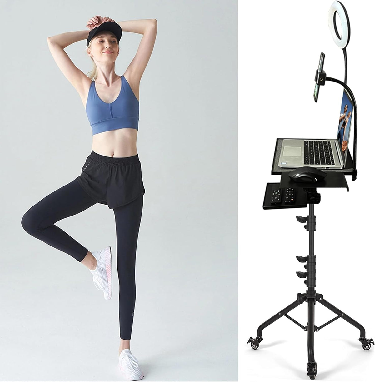 Projector Tripod Stand with Wheels Laptop Tripod Stand Projector Tripod Lapto...