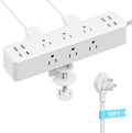 Flat Plug Desk Clamp Power Strip 10FT, 40W Total Fast Charging Station by AcozvinPowerStrip