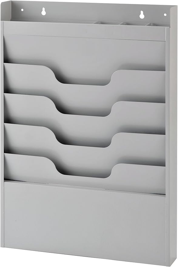 MAXXBUILD 4 Tier Wall Mounted File Organizer, Metal Task Rack by Unknown