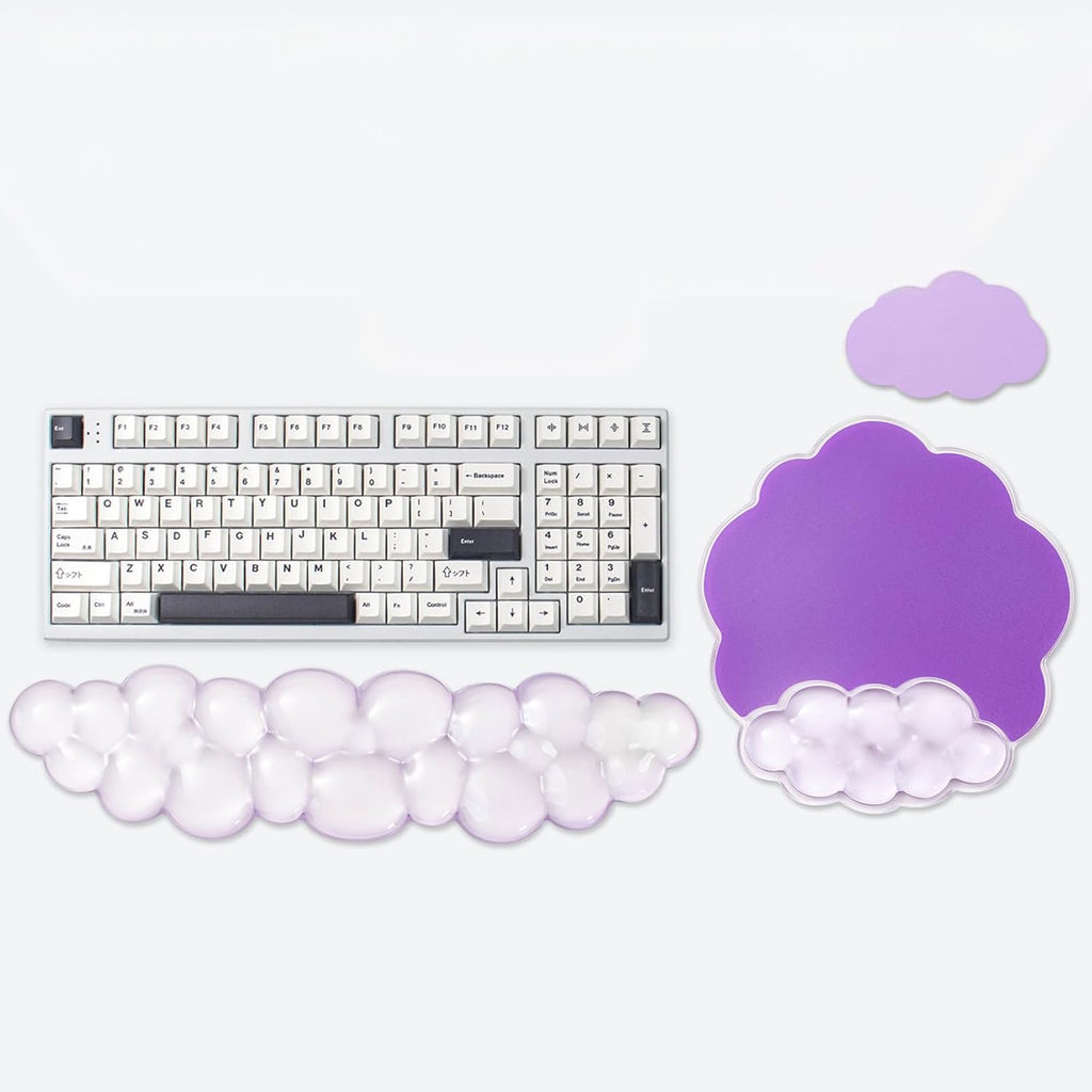 3 in 1 Cloud Keyboard Wrist Rest, Ergonomic Gel Wrist Support Pad for Desk | Soft Gel Arm Rest Heat Dissipating Reduce typing wrist pain Office Accessories