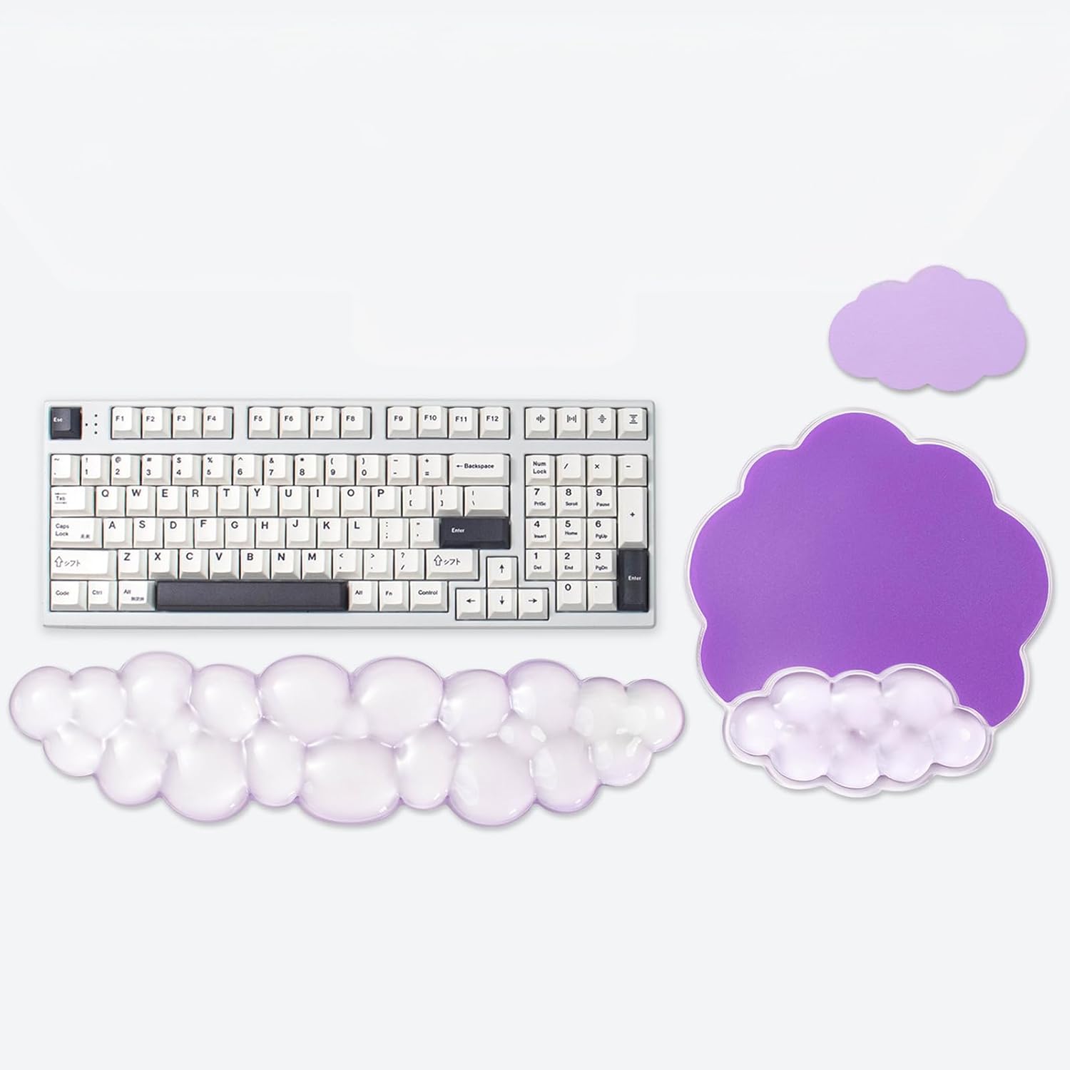 3 in 1 Cloud Keyboard Wrist Rest, Ergonomic Gel Wrist Support Pad for Desk | Soft Gel Arm Rest Heat Dissipating Reduce typing wrist pain Office Accessories