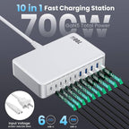 USB C Charger 700W USB C Charger Block, Upgraded GaN V 10-Port Fast Charging - Image 4