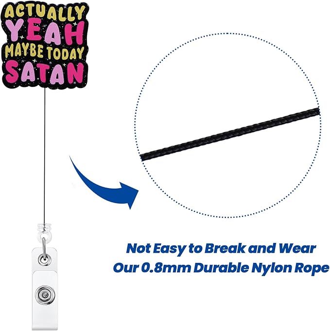Actually Yeah Maybe Today Satan Funny Nurse Badge Reel, Retractable ID Card - Image 5