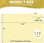 Manila Folders, HERKKA 170 Pack 1/3 Cut Tab File Folders, Manila Folders 8.5 x - Image 2