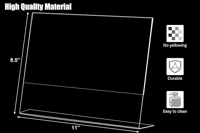 xydstay 6pack Acrylic Sign Holder Horizontal, 8.5x11 - Image 2