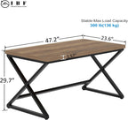 47 Inch Computer Desk, Home Office Desk for Writing Study Rustic Oak | Industrial Wood Metal Executive Work Study Desk, Modern Simple PC Gaming Computer Table for Study Workstation