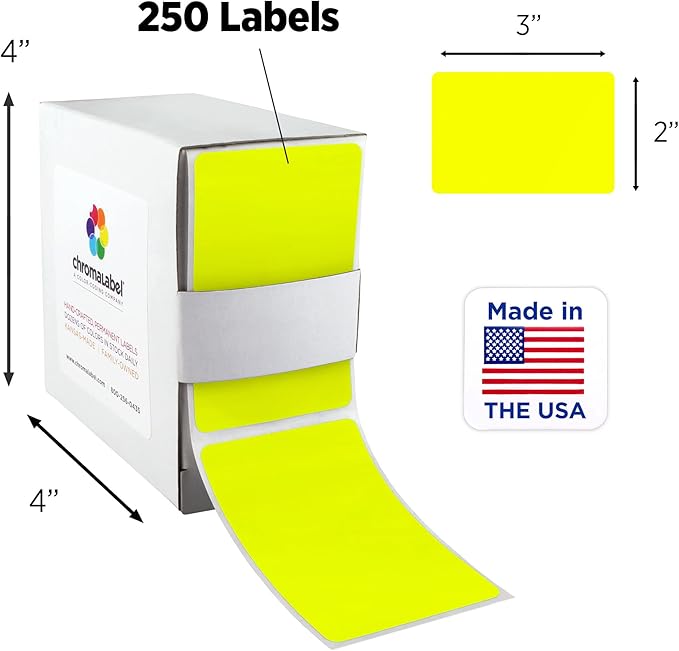 ChromaLabel 2 x 3 inch Permanent Color Code Rectangle Labels, 250 Labels per - Image 2