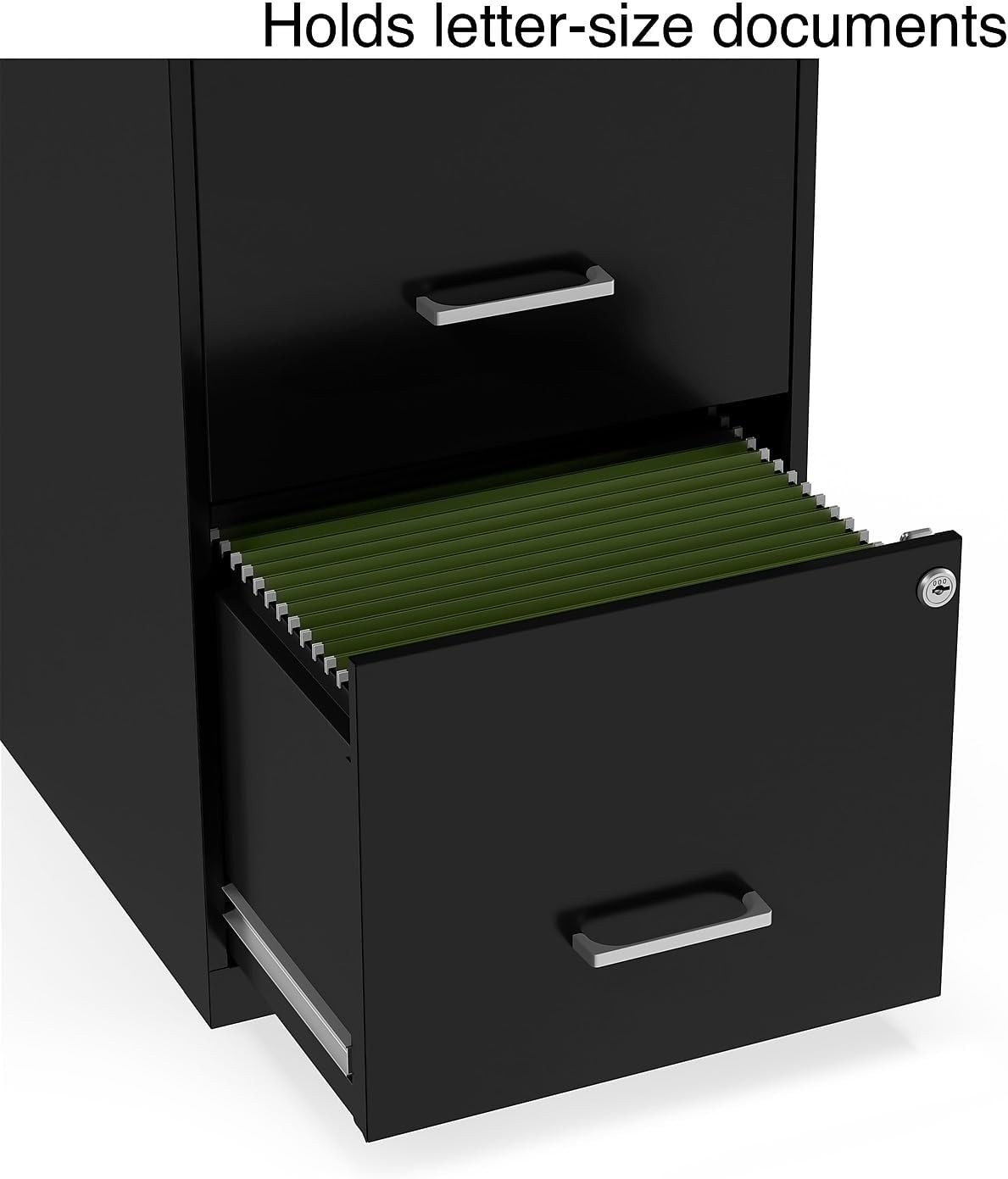 staples 2-drawer vertical file cabinet, letter size, lockable showing dimensions