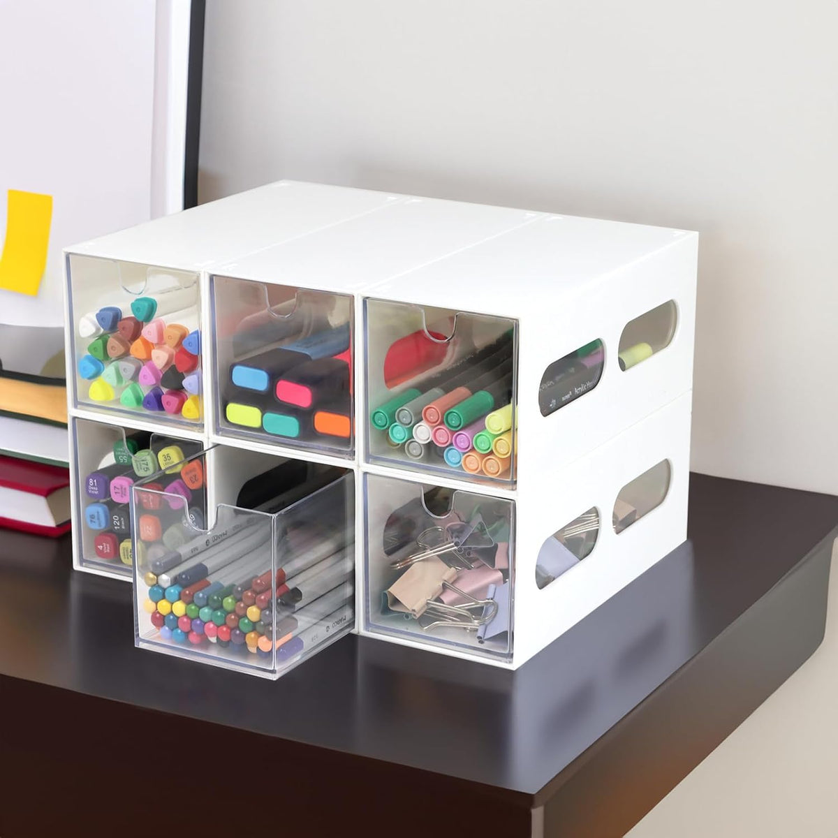 ZEXALOR Drawer Organizer Desktop Office Supplies Desk Organizer and Storage S...