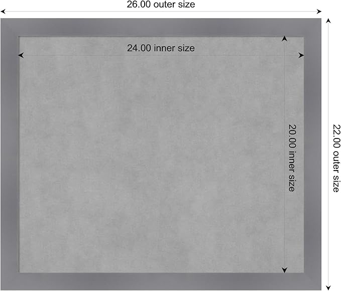 Amanti Art Grey Framed Magnetic Board 22x26 Medium Vision Board - Image 4