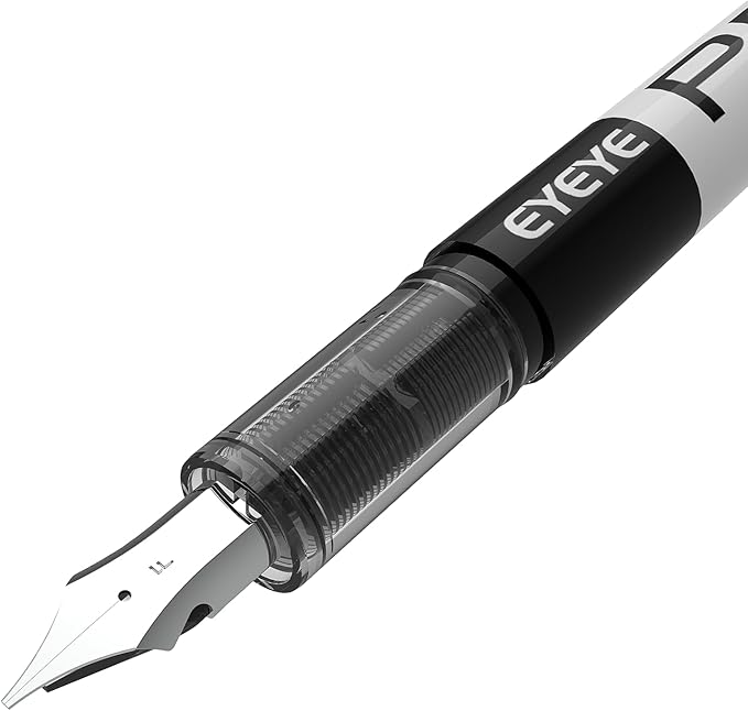 EYEYE Disposable Fountain Pens, 8 Pack 3 Colors Fine Point Pens Stainless Steel - Image 2