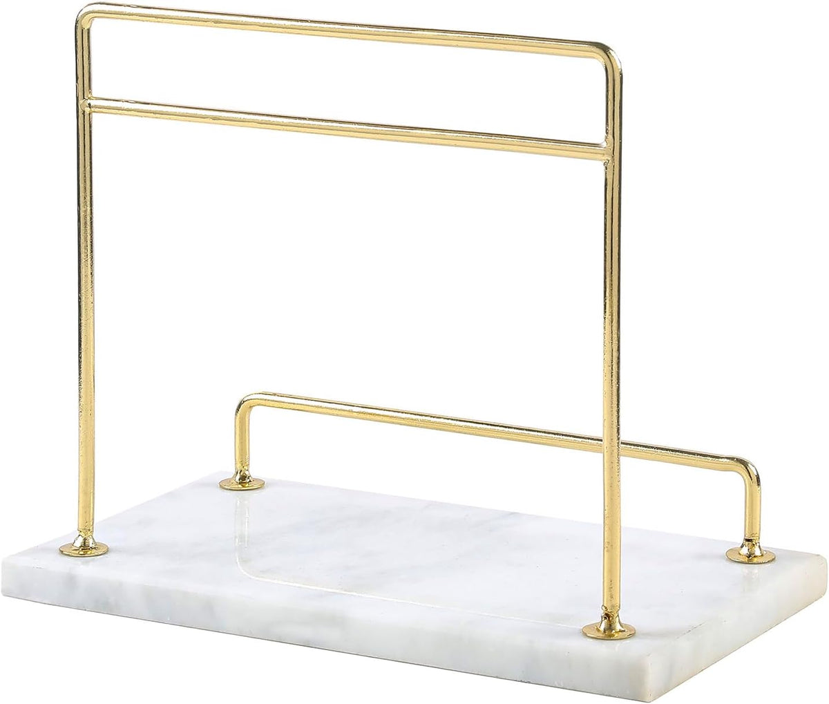 MyGift Modern Marble Cookbook Stand, Kitchen Countertop Recipe Holder Stand w...