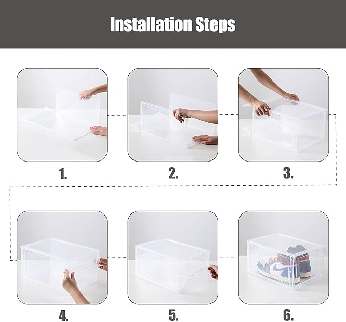 Clemate Upgraded X-Large Shoe Storage Box, 8 Pack, Shoe Box Clear Plastic - Image 9