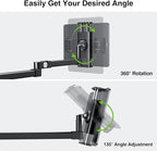 elitehood 28in Long Arm iPad Desk Mount, Heavy Duty Aluminum Tablet Arm Mount - Image 6