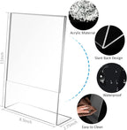 Ludery 8.5x11 Inches Acrylic Sign Slant Back Holder, Plastic Display Stand - Image 2